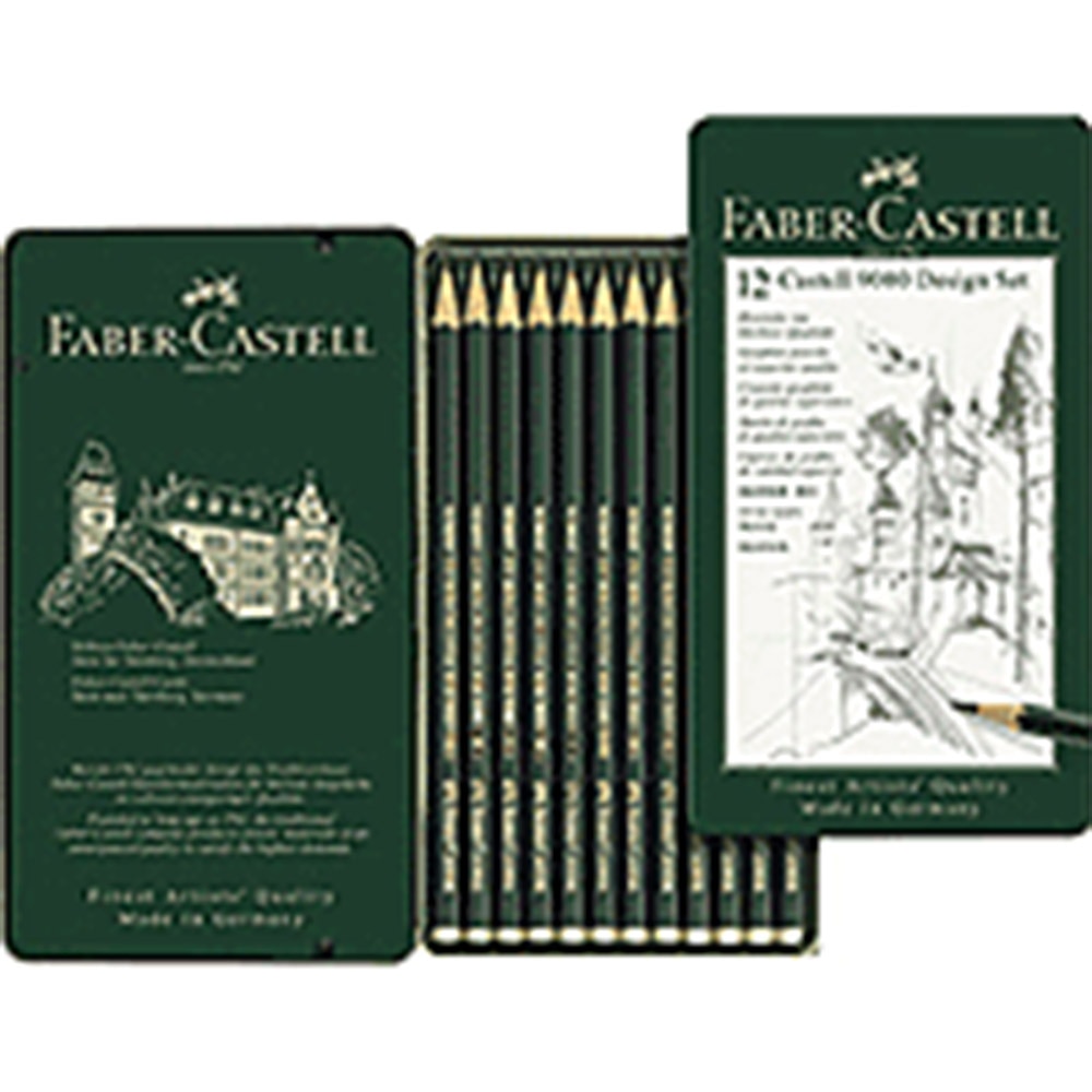 Faber Castell, 9000, Graphite, Drawing, Pencil, Design, 12 Count, Set